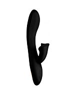 Wonder vibe - vibrador flexível com estimulador de clitóris - preto
