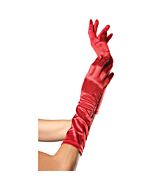 luvas de cetim vermelho Leg Avenue