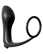 Ligue anel anal vibrador para pénis preto