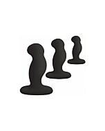 Anal starter kit 3 plugs de silicona - negro