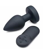 Plugue anal vibratório de silicone - pequeno - preto