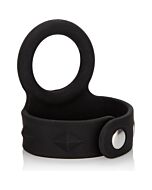 Tri-snap scrotum support - arnés de silicona negro talla l