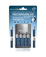 Carregador para 4 baterias com 8 baterias incl. (4xr06 + 4xr03) dayron