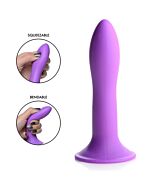 Dildo de silicone delgado e comprimível - roxo