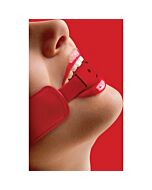 cinta vermelha Ouch gag respirável