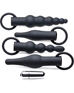 3x kit de treinamento anal premium para rimmers - preto