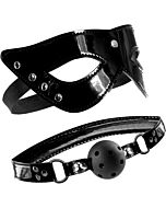 Fetish fantasy edição limitada máscara de couro e gag