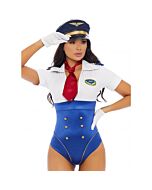 Disfraz sexy piloto en control - azul