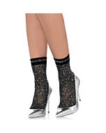 Leg avenue calcetines de tobillo lurex con rayas plateado