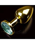 plugue anal pequena ouro bijutaria / esmeralda