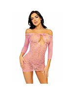 Vestido de Rede Coração Rosa