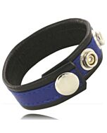 Correia Azul e Preta para Pênis - Leather Flex