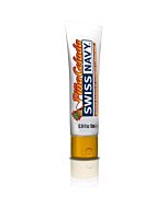 Lubrificante de sabor pina colada Swiss Navy - 10ml, sem açúcar e sem parabenos.