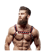 Arnês Bulldog EcoPele Masculino - Dominância Negra