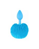 Bunny tail - plug de silicona azul