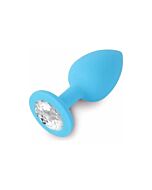 Ligue jóias anal silicone azul / Diamond