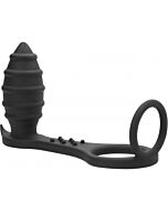 Sono no. 55 - plug con anillo para el pene silicona - negro