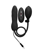 Ouch preto inflável pênis de silicone vibrador de 14 cm