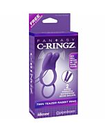 Fantasia c-anel vibrador do coelho anel duplo
