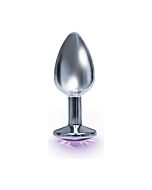 Plug acero inox con perla redonda - morado