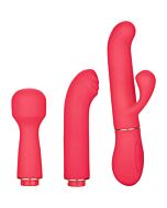 Kit vibradrores em toque trio paixão - rosa