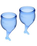 Satisfyer feel secure kit copa menstrual azul intenso 15 + 20ml