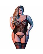 Merry widow & g- garter belt bodysuit - preto