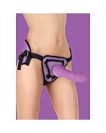 Arnés deluxe con pene silicona 25,5 cm - morado