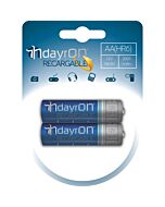 Bateria recarregável hr06 1,2v 2000ma pacote dayron 2