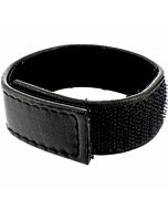 Metal hard correa cuero ajustable con velcro para pene negro