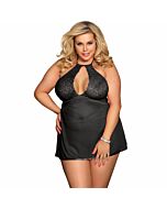 Subblime queen plus babydoll de cuello halter negro