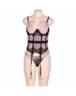 Corset pink lace rosa