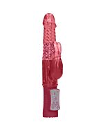 Vibrador conejito con rotación - rojo