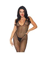 Leg tipo avenida crochet malha de rede e footless decote halter