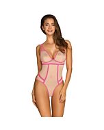 Obsessive Nudelia Teddy Rosa S/M - Lingerie Sexy e Elegante