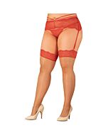 Meias Obsessive Loventy XXL/XXXL - Renda floral sensual e material de qualidade