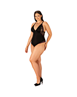 Obsessive Vanessme Teddy XXL/XXXL - Body Lingerie Preto com Renda