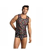 Anais Men - México Top S | Regata Modal com Estampa de Flores e Caveira