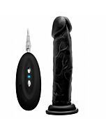 Rock real 008 100 vibrador preto 20 centímetros realistico