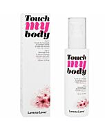 Touch My Body 2 em 1 silicone massagem com óleo lubrificante + flor de cerejeira 100ml