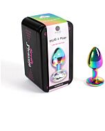 Plug anal multicolor de metal - Secret Play - Sensações prazerosas e orgasmos intensos