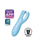 Satisfyer Threesome 4 Connect Azul - Vibrador de Tripla Estimulação!