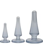 Crystal Jellies - Kit de iniciação anal - Roxo - Plugs anais progressivos de silicone seguro para iniciantes e especialistas