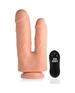 Pénis realístico duplo com vibrador 10 velocidades - Duplo prazer com modo turbo!