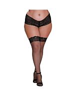 Meias de rede até à coxa preto da Dreamgirls - Lingerie sexy para mulheres