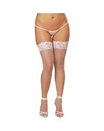 Meias de rede brancas Dreamgirls | Lingerie sexy para mulheres