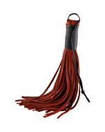 Chicote Vermelho de Couro de Alta Qualidade para Jogos BDSM.