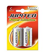 Pilhas alcalinas 1.5v x2 Júpiter LR14|C - Blister 2 Unid
