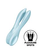 Satisfyer Threesome 1 Azul - Estimulador de Clitóris e Lábios - 12 Modos de Vibração