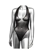 Corpo preto com brilho Radiance Deep V: traje sensual para os audaciosos
